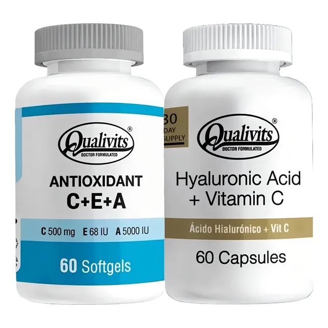 Antioxidante Vitamina C, E, A + Ácido Hialurónico Qualivits Sabor Sin Sabor