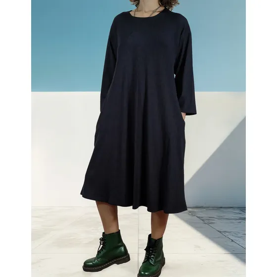Vestido Midi Morley Suelto Manga 7/8 Guayacan