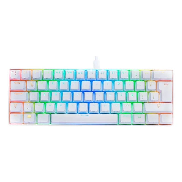 Teclado gamer VSG QWERTY Kailh Red español latinoamérica color blanco con luz RGB