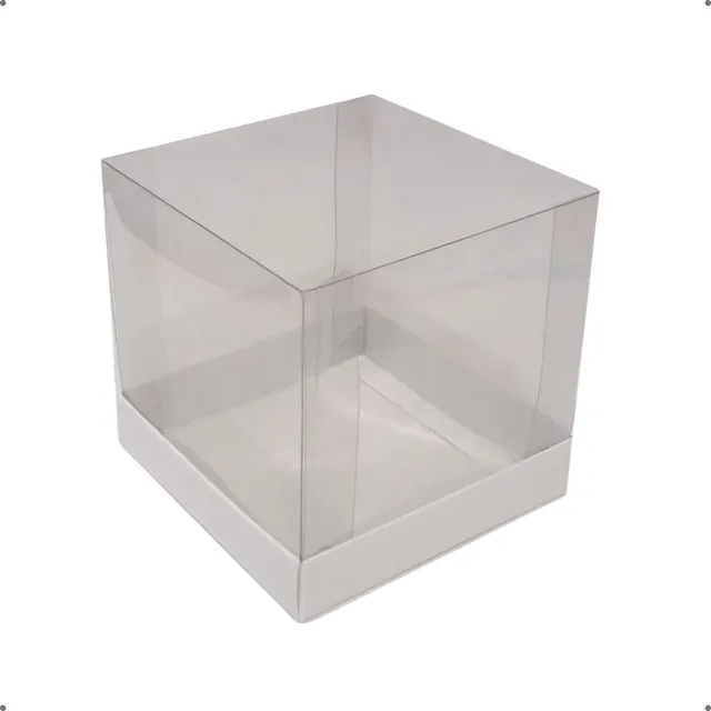 10 Caixa Para Caneca Mini Bolo Tampa Transparente 10x10x10 