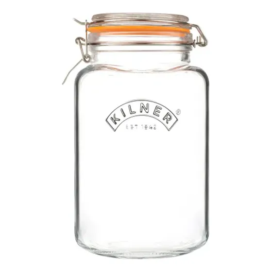 Frasco Cuadrado Con Cierre Clip 3lt Kilner Color Transparente