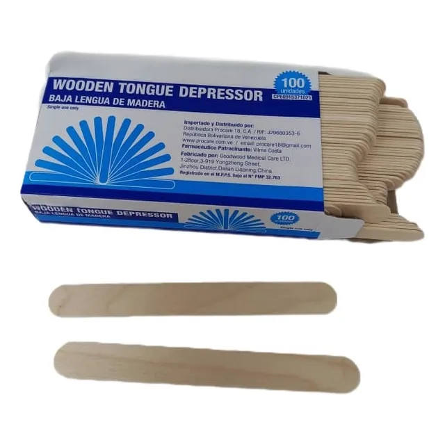 Baja Lenguas Madera Paleta Paquete 100 Unidades