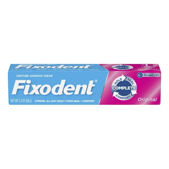 Adhesivo Fixodent Dental Adhesive Cream Dura Todo El Dia 