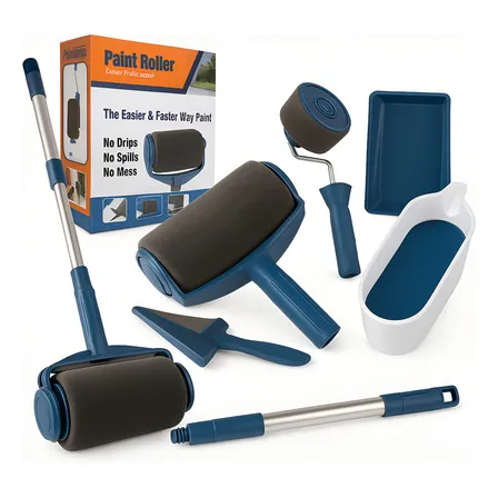 Kit Pintura 6 Peças Rolo De Pintura Com Reservatório Inteligente Pad Canto Bandeja Copo Medidor Prático Fácil De Usar Rolo Antirrespingo Pintor Obra Pedreiro Re09 Snel Home