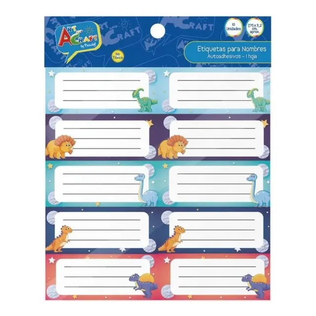 Pack 2 Set De Etiqueta Para Nombres  20 Unidades Total