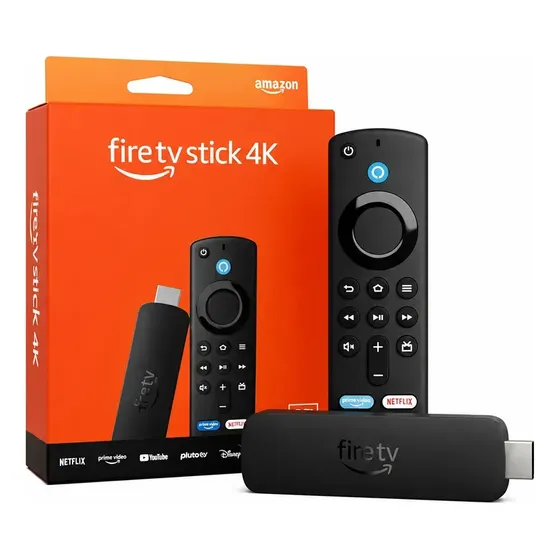 Amazon Fire Tv Stick 4k 2nd ger 8gb armaz 2gb ram Ultra Hd Com Alexa, Wi-fi 6 Preto comando De Voz