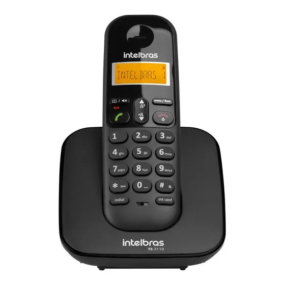 Telefone Sem Fio Intelbras Ts 3110 Preto Visor Luminoso Com Identificação de Chamadas