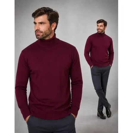 Blusa De Frio Masculina Lã Gola Alta Segunda Pele Tricô