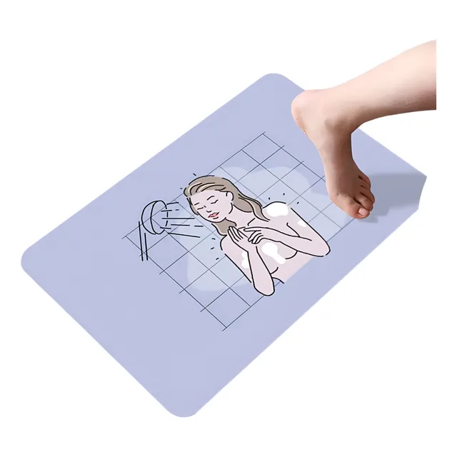 Alfombra De Baño Absorbente Rectangular Para Salida De Ducha