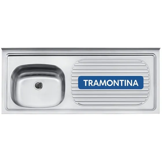 Pileta Acero Inoxidable Mesada Bacha Tramontina Izquierda