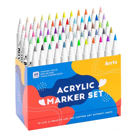 Arrtx marcadores acrílicos de 60 colores multicolor aacm0560a