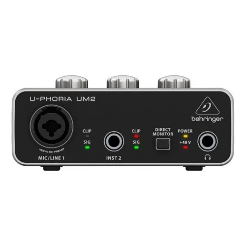 Interface De Áudio Behringer U-phoria Um2 Usb 48 Khz