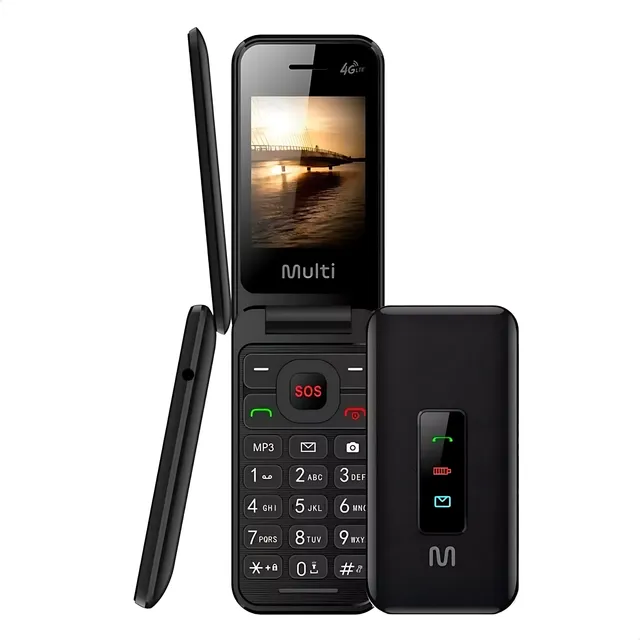 Celular Multi Flip 4g Para Idoso Bluetooth Dois Chips Camera