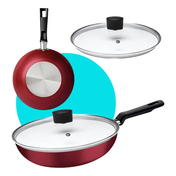 Frigideira Tramontina Antiaderente Grande 28cm Com Tampa