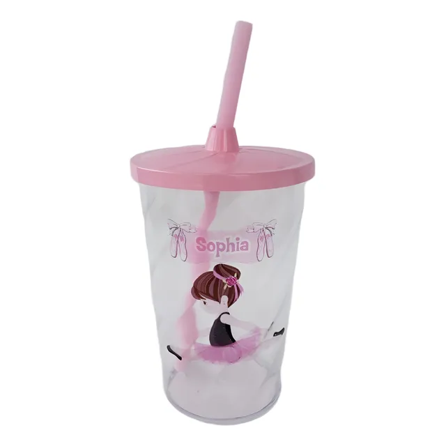 25 Copos Com Tampa E Canudo 400ml Personalizados 