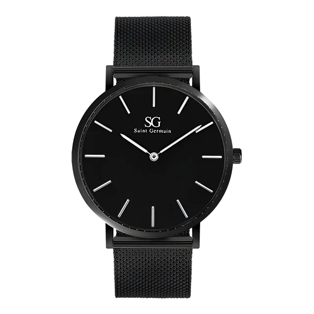Relógio Masculino Preto Saint Germain Houston Full Black 40mm Fundo Preto