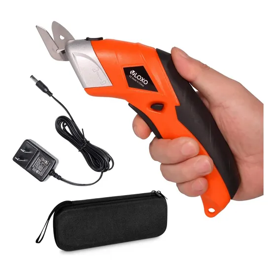 Cortador De Cartón Electric Scissors Vloxo Con Estuche Naran