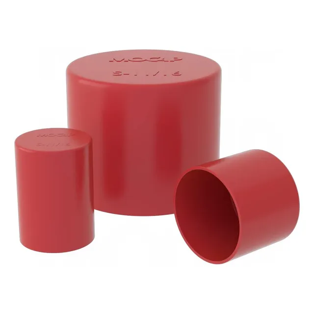 Tapa Plastico Recta Ldpe Largo Rojo Mocap