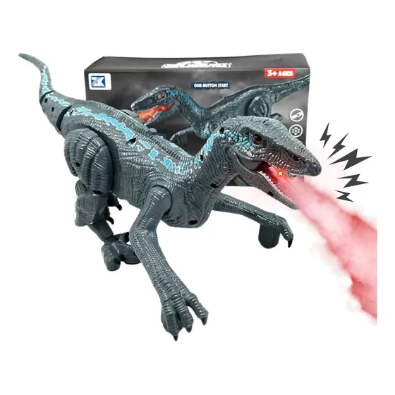 Dinosaurio Velociraptor Blue Humo, Rugidos, Camina -electric