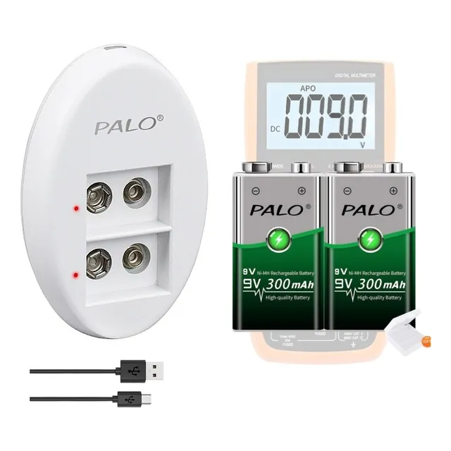 Cargadores Y Baterías Recargables Para Pilas 9v Palo