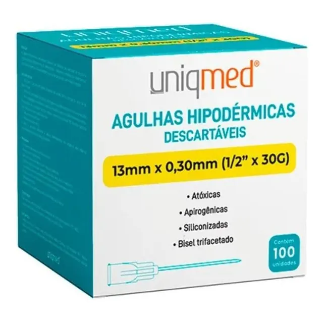 Agulha Amarela 13mmx0,30mm 30g Kit Com 200 Unidades