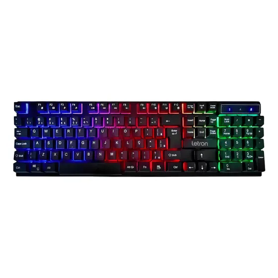 Teclado Gamer Play On Led Semi Mecânico Letron 74359