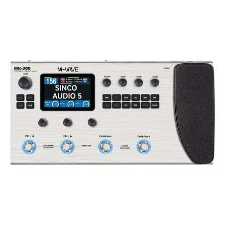 Pedaleira Multi Efeitos Para Guitarra E Baixo M-vave Mk-300 Cinza