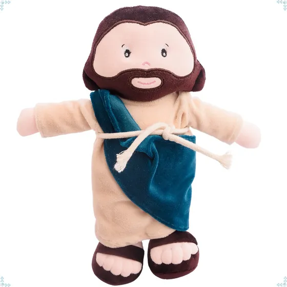 Pelucia Jesus Cristo Católico Amor Divino Natal Religioso Cor Manto Azul