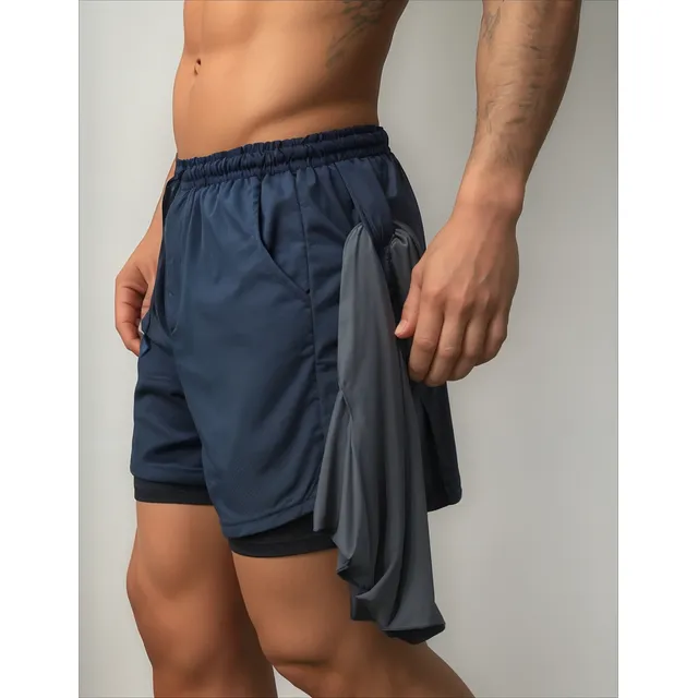 Short Duplo 2 Em 1 Para Corrida Bolso Interno Proteção Uv20+ Short Duplo 2 Em 1 Para Corrida Bolso Interno Proteção Uv20+