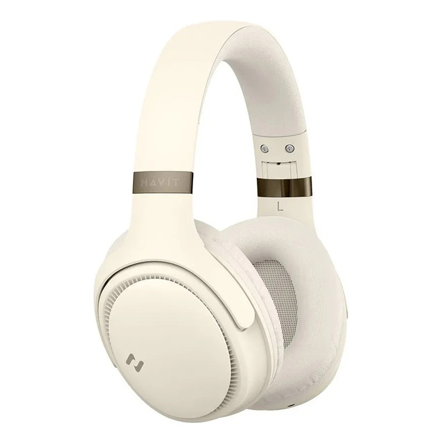 Headphone Havit H630bt Bluetooth 5.3 On-ear 3d 55h Cor Manteiga/off White