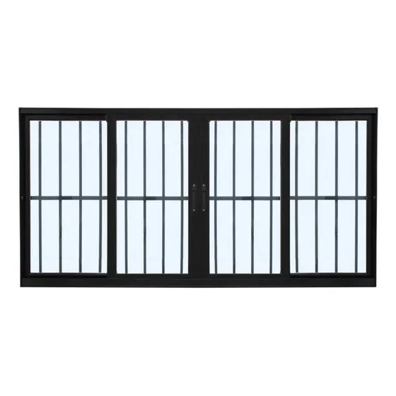 Vitro 4 Folhas 100x180 C/ Grade Preto Linha 25