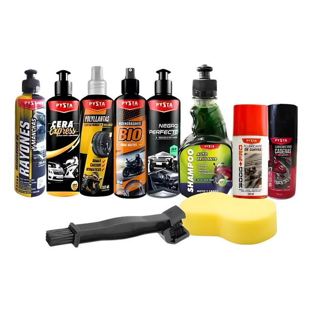 Kit Limpieza Mantenimiento Moto Super Promoción + Espuma