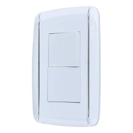 Placa 2 Apagadores Escalera 10 Pzs Adir 9888 Color Blanco