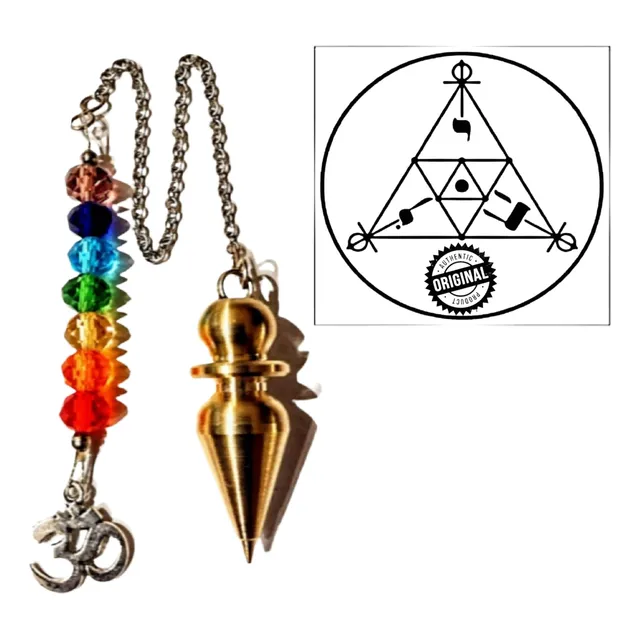 Péndulo De Bronce 7 Chakras Reiki Radiestesia Rabdomancia