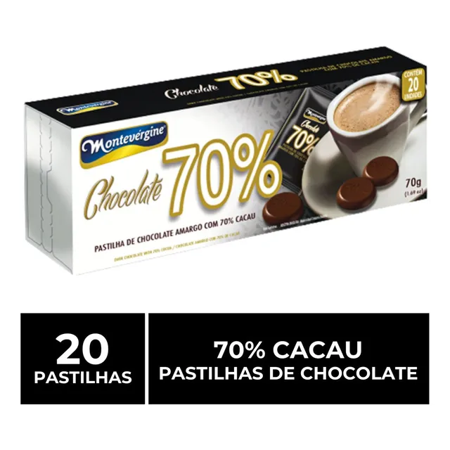 20 Pastilhas De Chocolate, Escolha Sabor, Montevérgine.