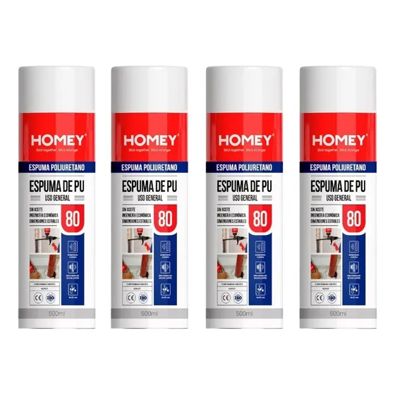 Espuma De Poliuretano Expansible 750ml X4 Pomos
