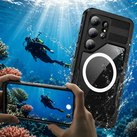 Case de celular a prova dagua indestrutivel compatível Samsung Galaxy S26 Ultra magsafe anti impacto anti shock nautical mergulho impermeavel 360° à prova protecao rugged shield shellbox