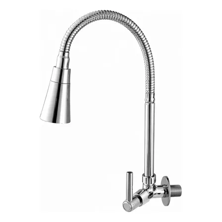 Torneira De Cozinha Gourmet Cozinha Flexível 2 Jatos Cone Prateado Parede