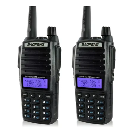 Kit 2 Radio Baofeng Uv-82 Ht Dual Band Bateria 5000mh 8w Fon Cor Outro