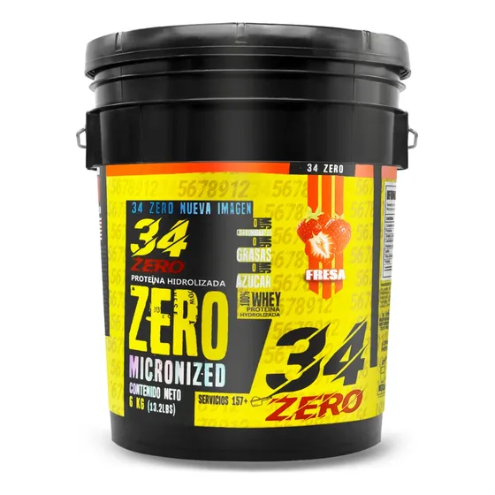 Proteína Whey Isolate 34 Zero 6kg 157 Serv Sabores Dr Sabor Fresa