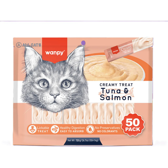 Wanpy Truly Creamy Sabor Atum E Salmão Com 50un