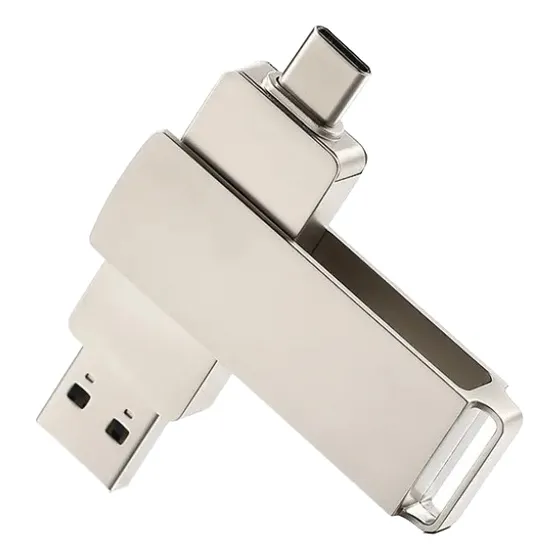Pen Drive 128gb Kingbr Dual Usb 3.0 Tipo C X A Celular E Pc Prateado