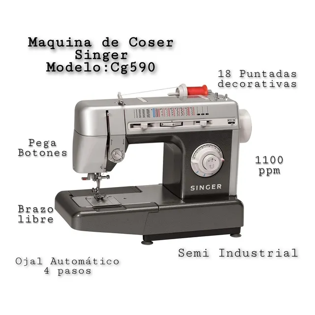 Maquina De Coser Singer Modelo Cg590 Semi-industrial 