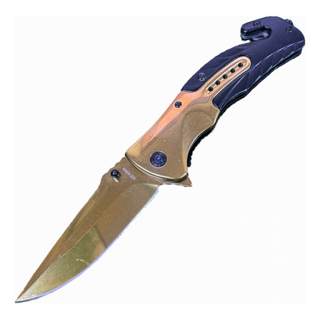 Canivete Tatico Pesca Dourado Semi Automatico Quebra Vidro Canivete Tatico Pesca Dourado Semi Automatico Quebra Vidro