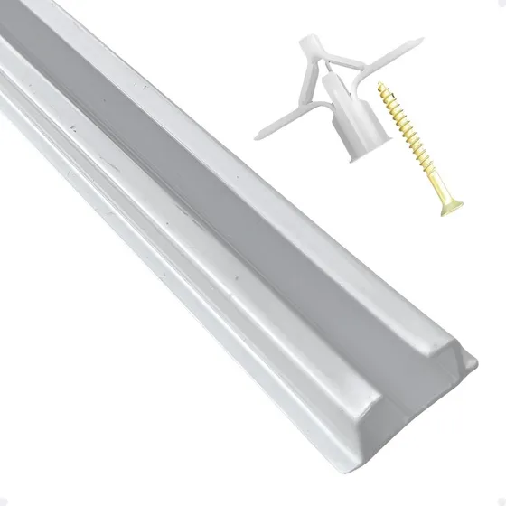 Trilho Suiço Max Simples 1,5m C/ Bucha De Gesso Cortina Wave
