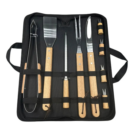 Kit Churrasco Premium Aço Inox 10pç Com Estojo Kit Churrasco Premium Aço Inox 10pç Com Estojo