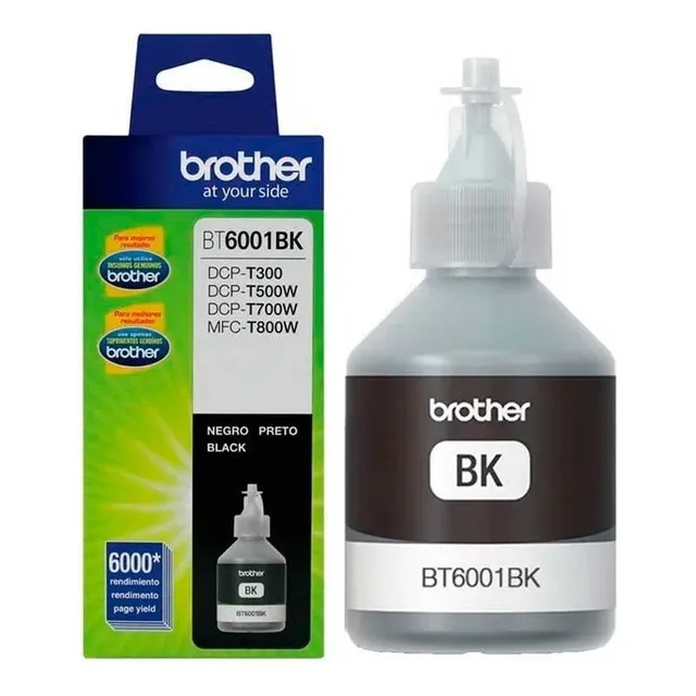 Botella Tinta Brother Original Bt6001bk Negro T300 T500w
