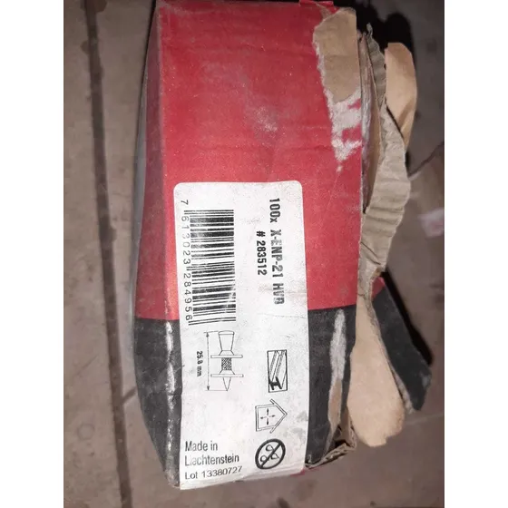 Clavo Chapa Perfilada X-enp-21 Hvb Hilti Para Construcción