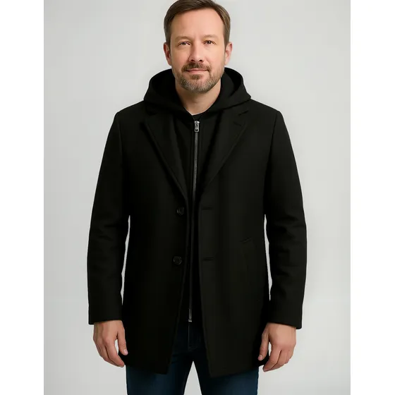 Saco Chaqueta Gaban Paño Con Frente Y Capucha Desmontable