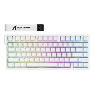 Teclado Mecânico Attack Shark R82he 8000hz Gamer White Line Inglês Us